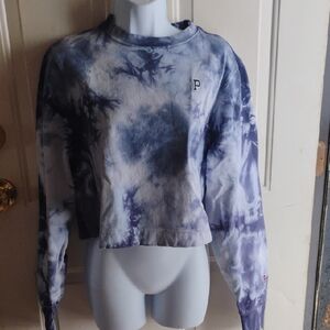 PINK Victoria's Secret Blue Tie-Dye Sweatshirt